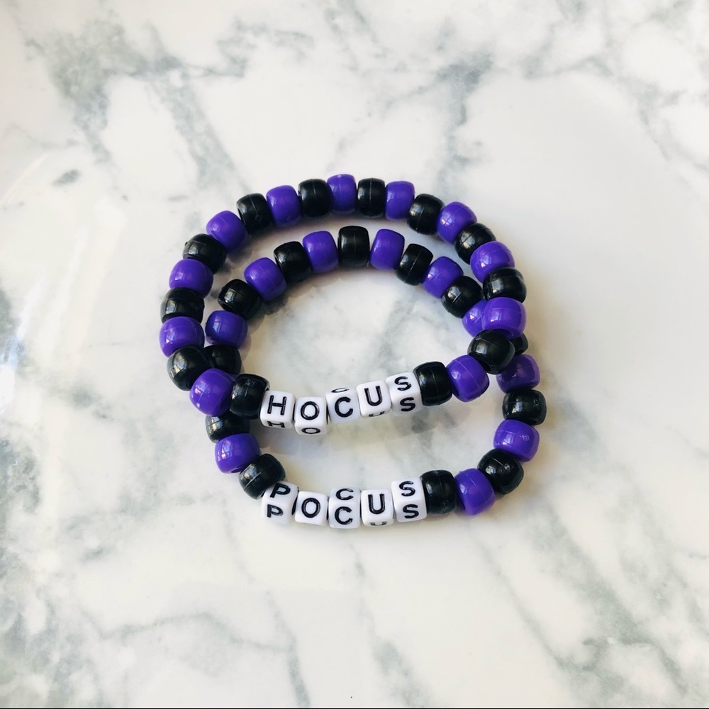 Handmade Hocus Pocus Beaded Bracelet Size XS/S